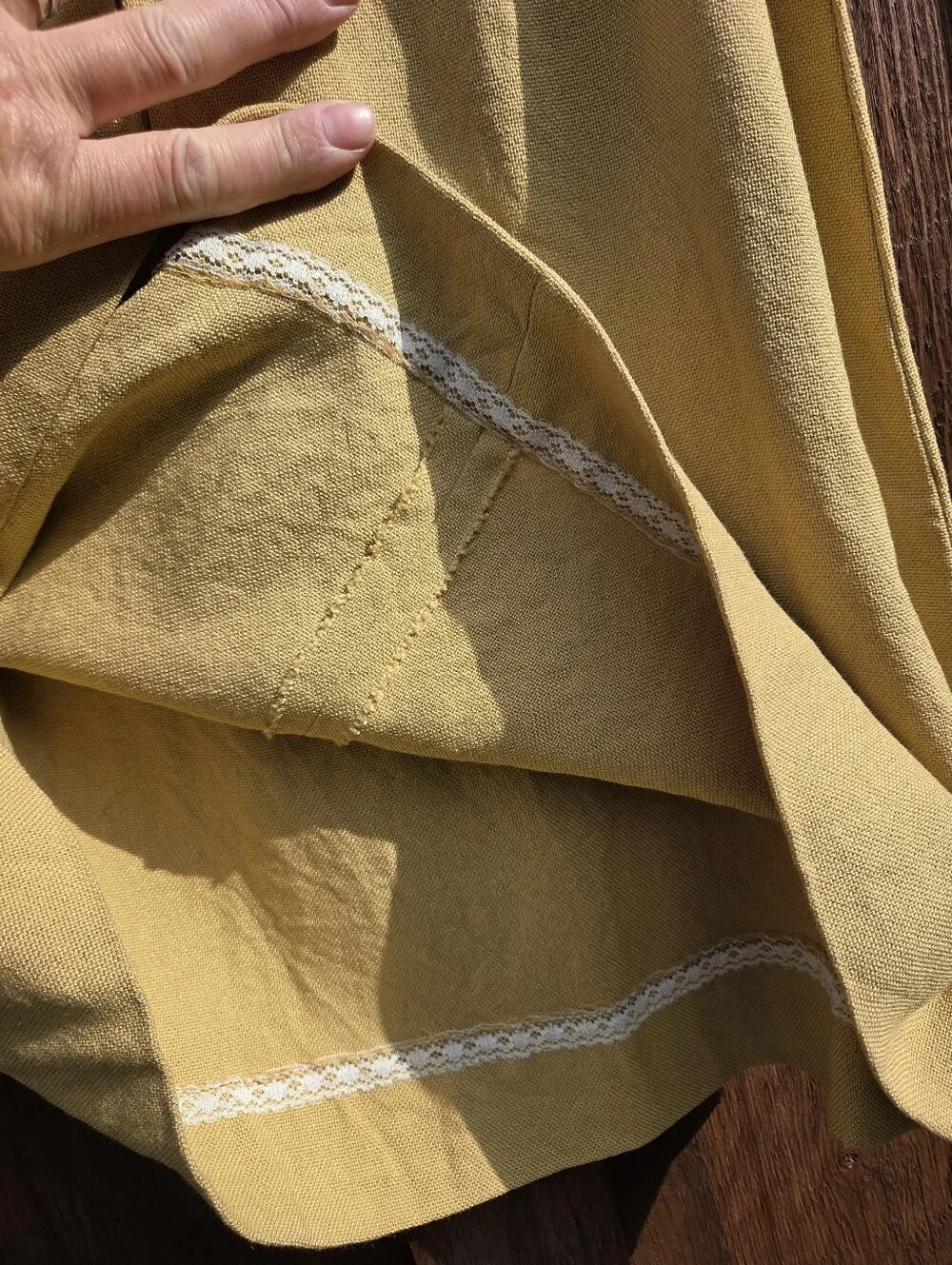 Vintage 60s Woven Mini Skirt Century Of Boston Mustard Gold